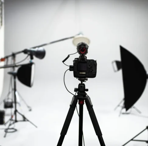 Set up of a studio shoot